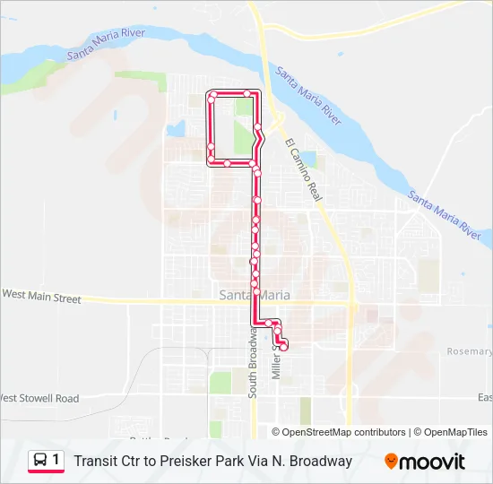 1 Bus Line Map