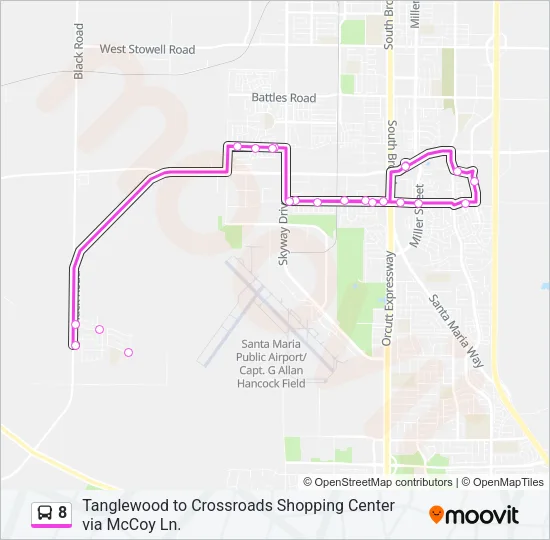 8 Bus Line Map