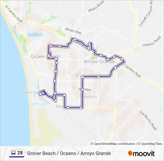 28 Route: Schedules, Stops & Maps - Grover; Arroyo Grande; Oceano (Updated)