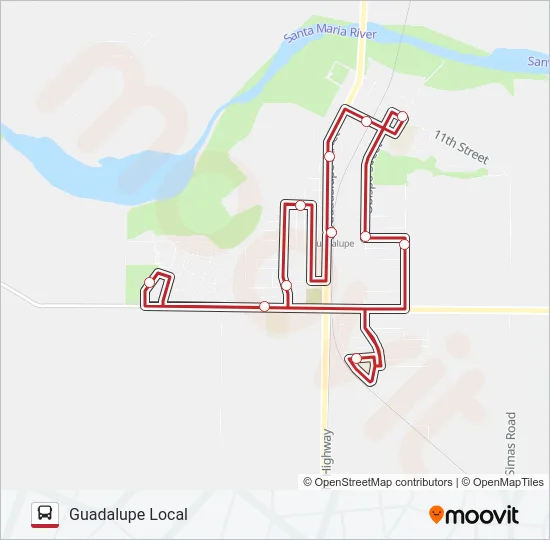 GUADALUPE LOCAL Bus Line Map