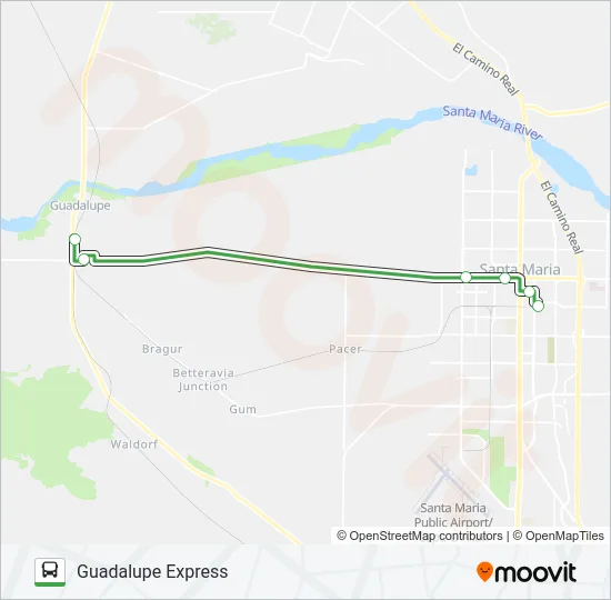 GUADALUPE EXPRESS Bus Line Map