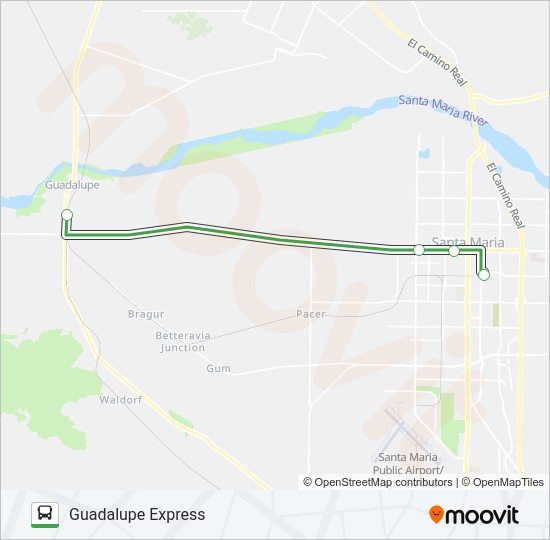 GUADALUPE EXPRESS Bus Line Map