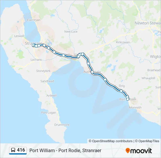 416 Bus Line Map
