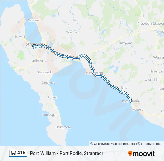 416 Bus Line Map