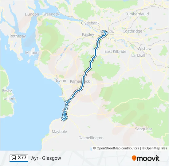 X77 Bus Line Map