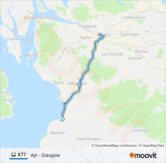 X77 Bus Line Map