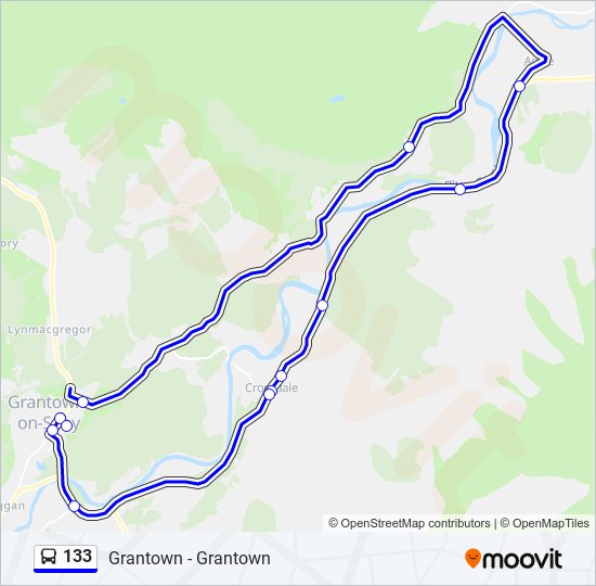 133 bus Line Map