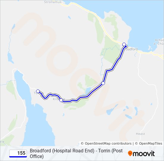 155 bus Line Map