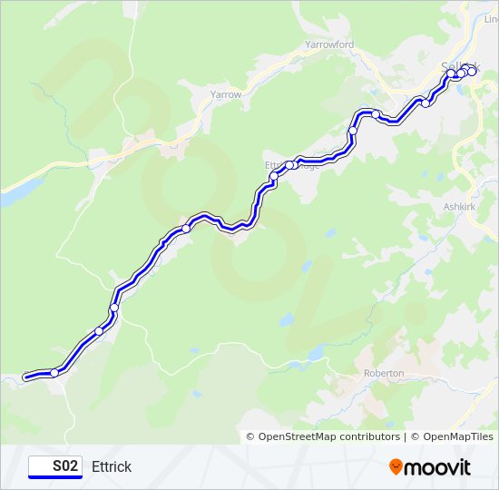 s02 Route: Schedules, Stops & Maps - Ettrick (Updated)