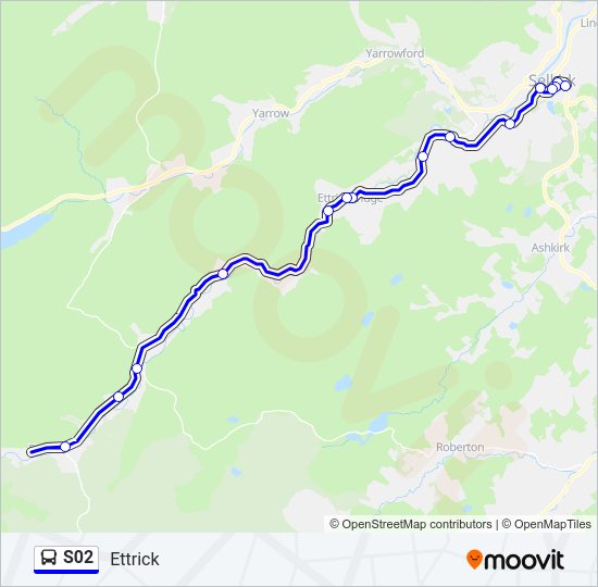 s02 Route: Schedules, Stops & Maps - Ettrick (Updated)