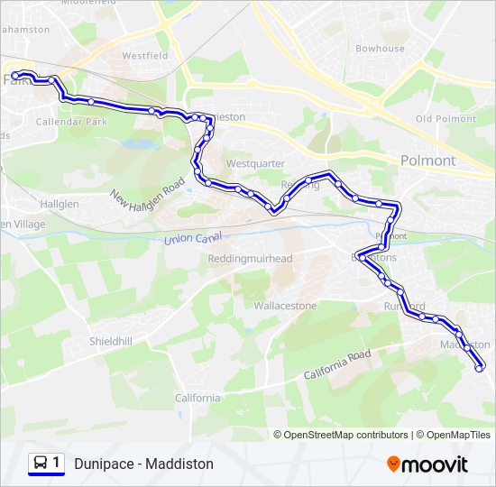1 Bus Line Map