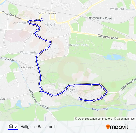 5 Bus Line Map
