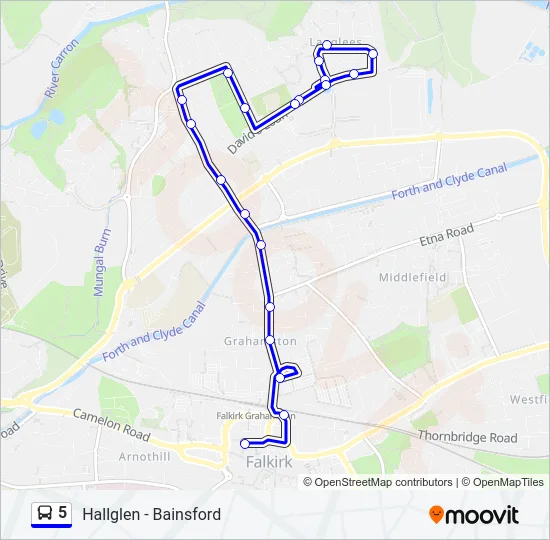 5 Bus Line Map