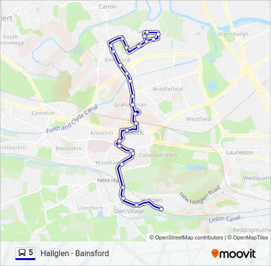 5 Bus Line Map