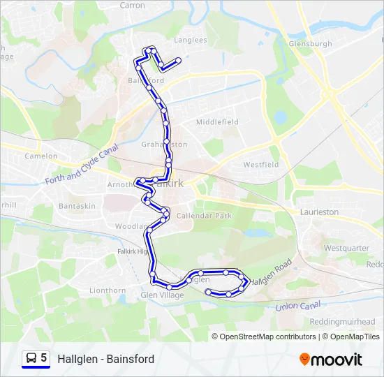 5 Bus Line Map