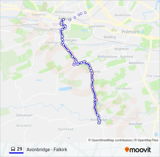 29 Bus Line Map
