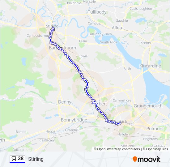 38 Bus Line Map