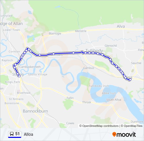 51 Route: Schedules, Stops & Maps - Alloa (Updated)