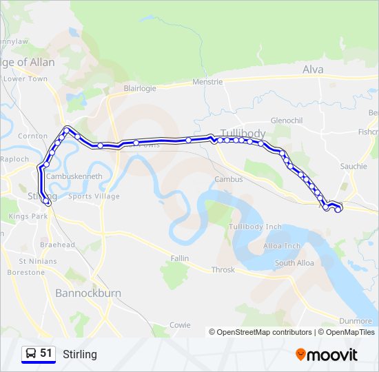 51 bus Line Map