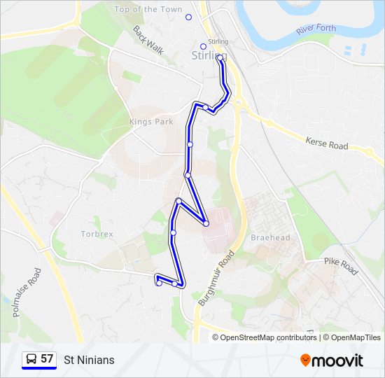 57 Bus Line Map
