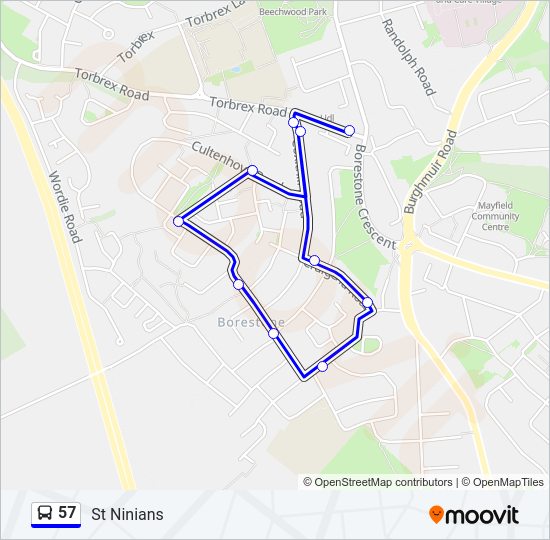 57 bus Line Map