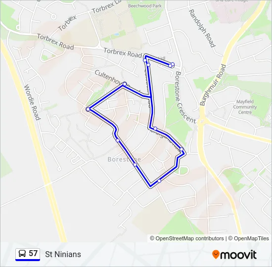 57 Bus Line Map