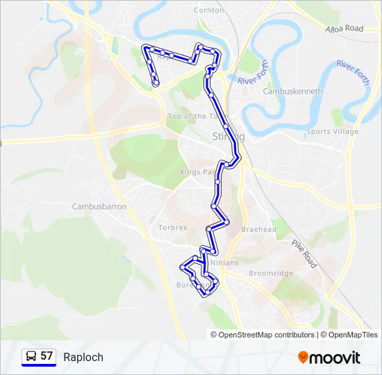 57 Bus Line Map