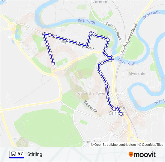 57 Bus Line Map