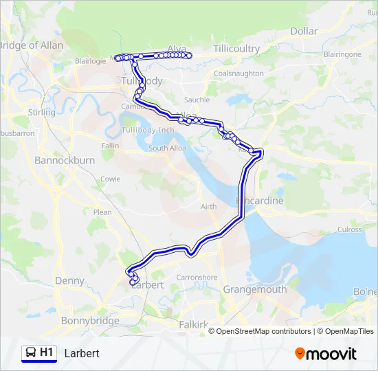 H1 Bus Line Map