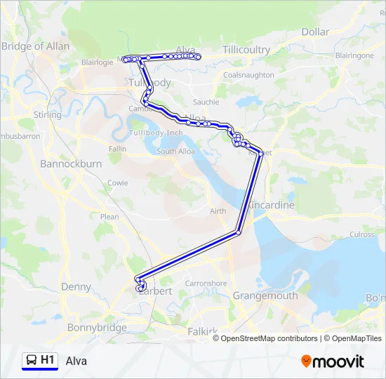 H1 Bus Line Map