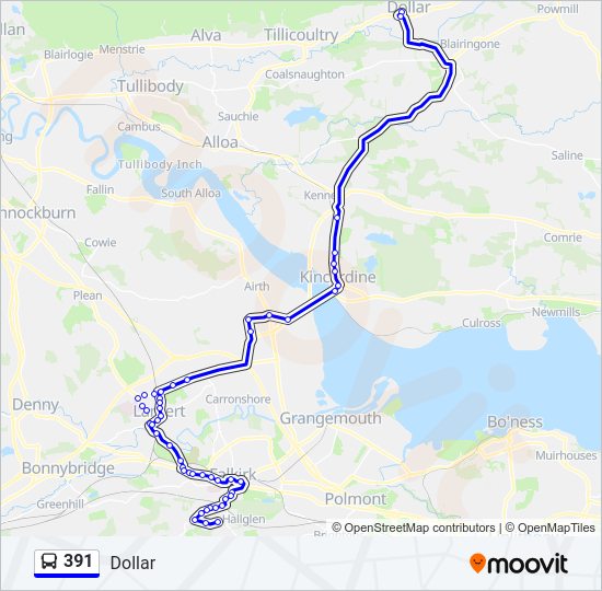391 Bus Line Map