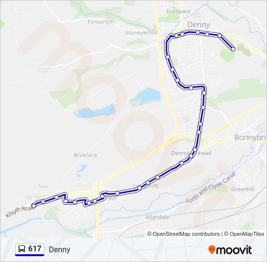 617 Bus Line Map