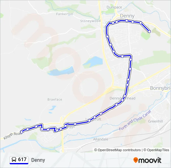617 Bus Line Map