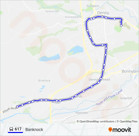 617 Bus Line Map