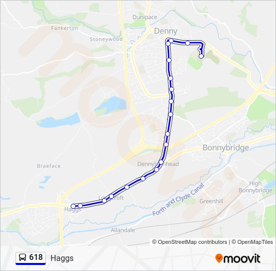 618 Route: Schedules, Stops & Maps - Haggs (Updated)