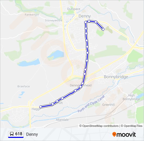 618 bus Line Map