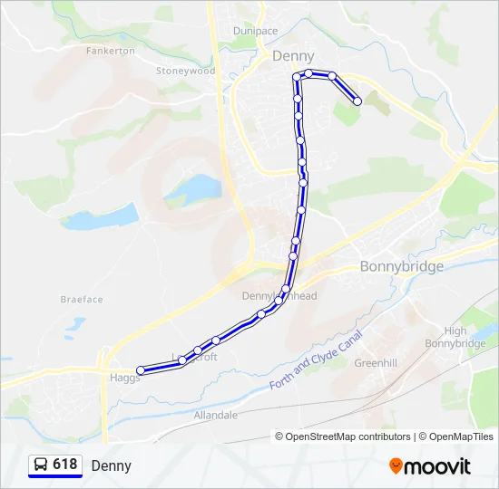 618 Bus Line Map