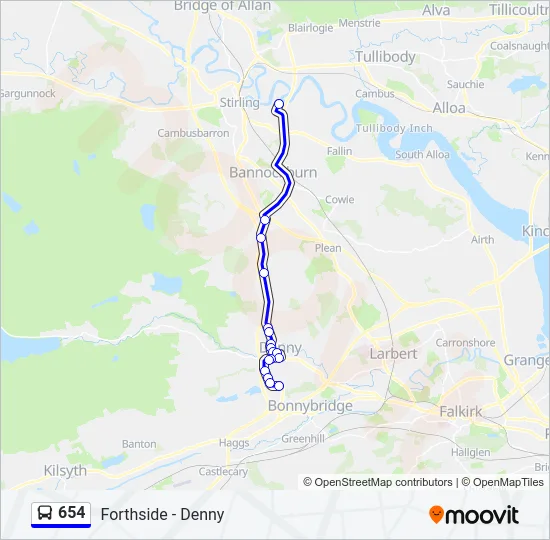 654 Bus Line Map