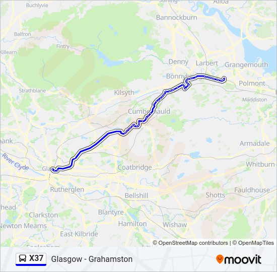 X37 Bus Line Map