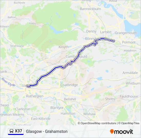 X37 Bus Line Map
