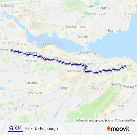 X38 Bus Line Map