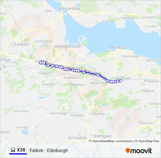 X38 Bus Line Map
