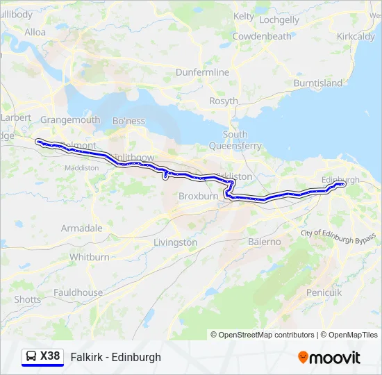 X38 Bus Line Map