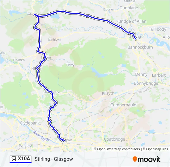 X10A Bus Line Map