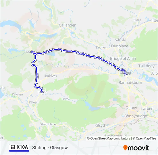 X10A Bus Line Map