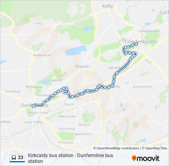 33 bus Line Map