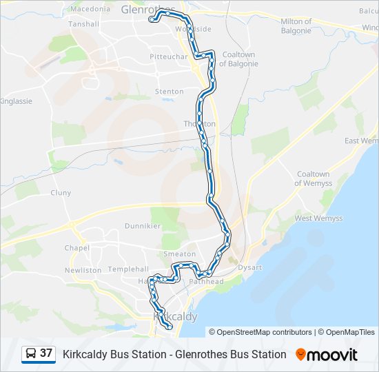 How to get to Ky7 4nx in Glenrothes by Bus or Train?