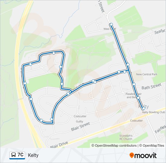 7C Bus Line Map