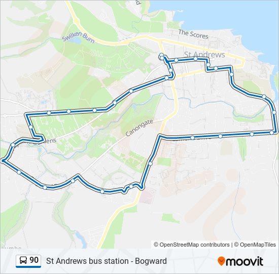 90 bus Line Map
