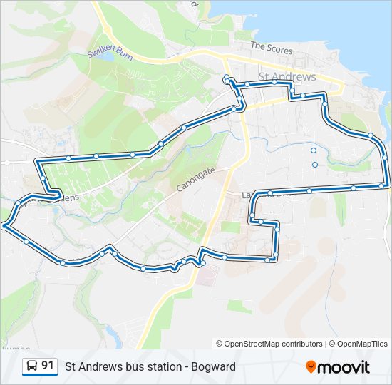 91 Bus Line Map